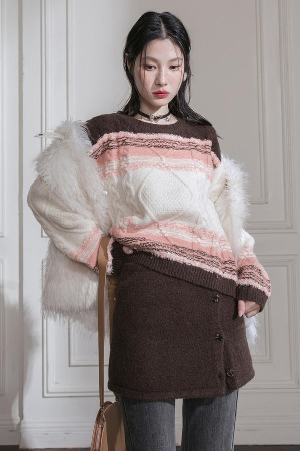 Sunset Gradient Knit Top & Skirt Set