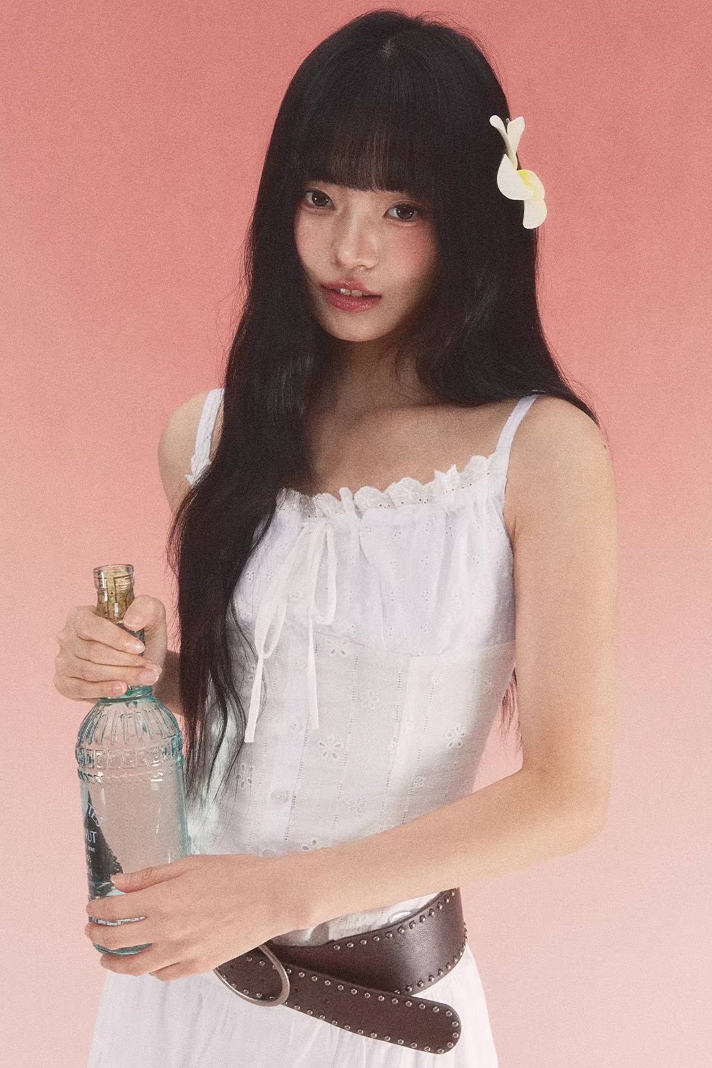 White Jacquard Bow Top