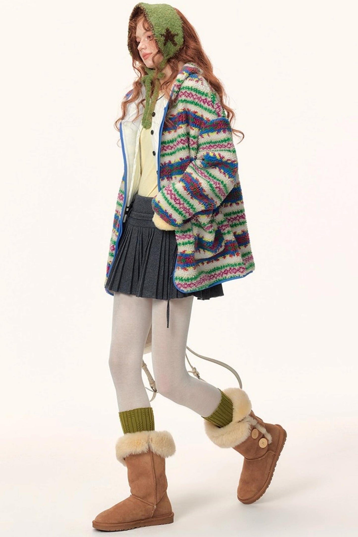 Imitation Cashmere Hooded Jacket