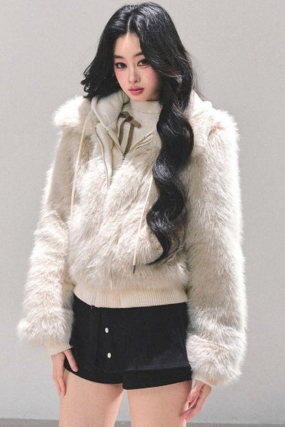 Hooded Fur Winter Coat