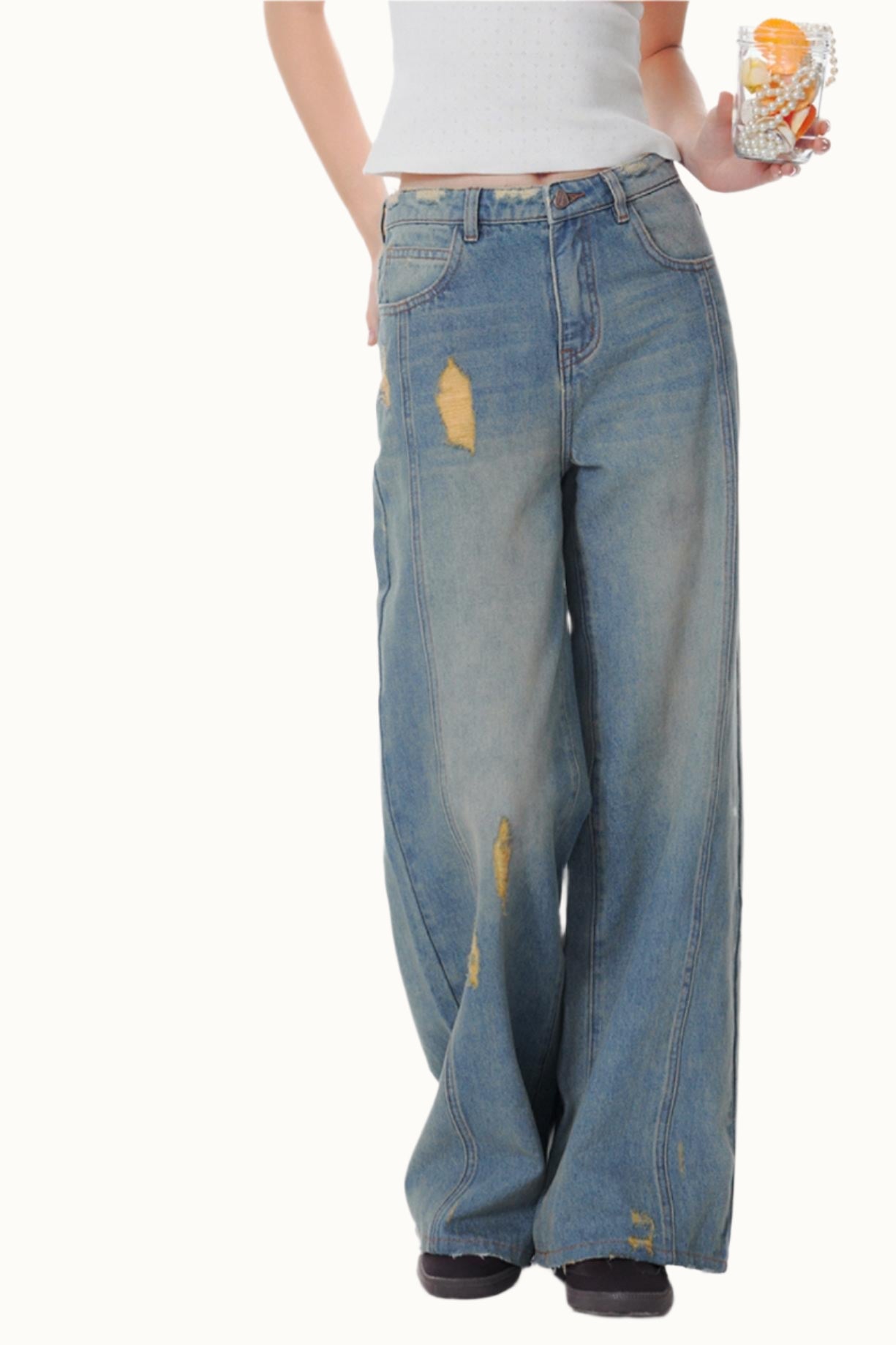 Memory Fragments Straight Jeans