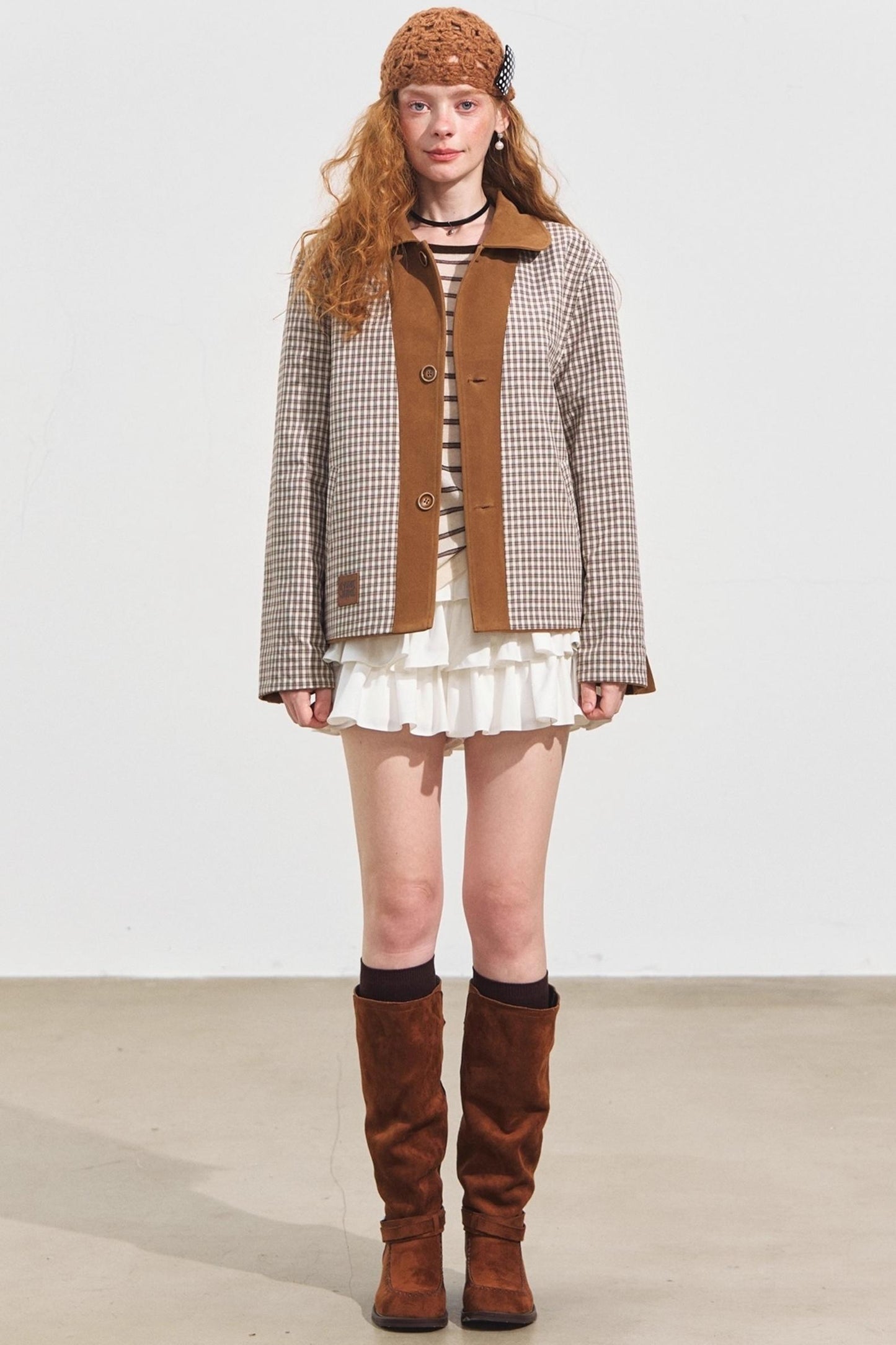 Suede Doll Collar Jacket