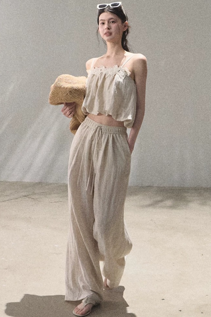 Lyocell-Leinen-Set aus Camisole und Hose