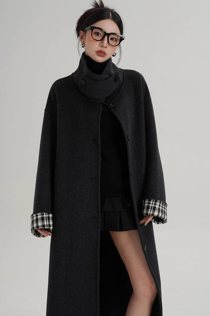 Plaid Wool Coat