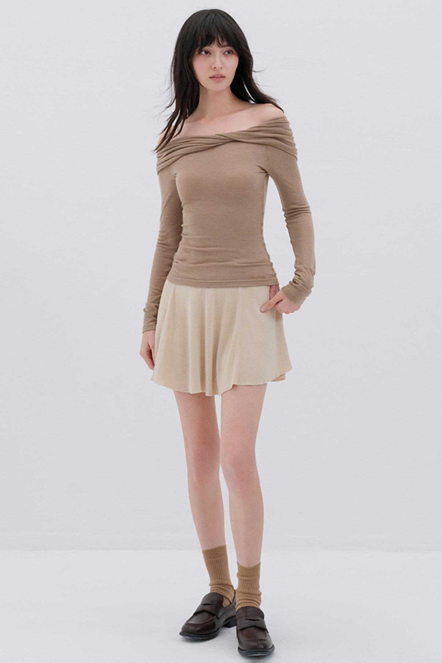 Korean Pleated Midi Skirt