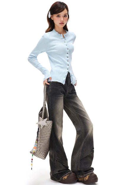 Bright Silver Heart Cardigan