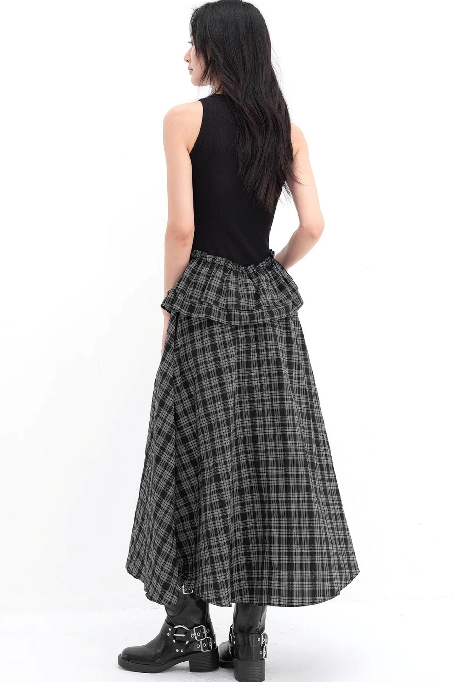 V-Lace Patchwork A-Line Dress