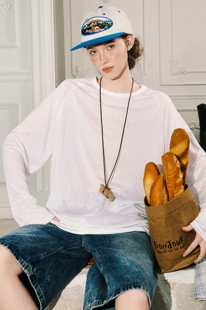 Town Smocked Long Sleeve Tee