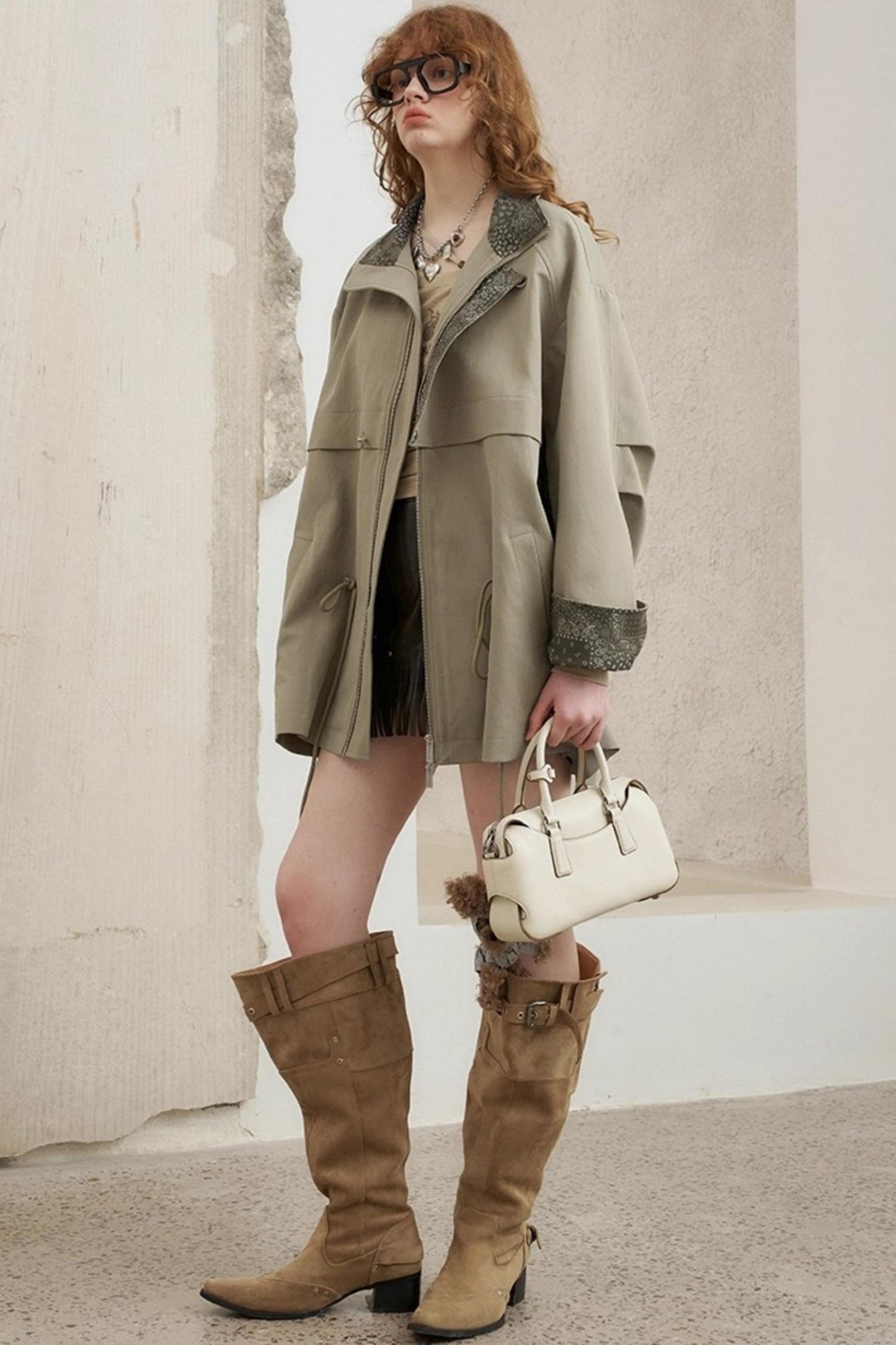 Cashew Flower Trench Coat