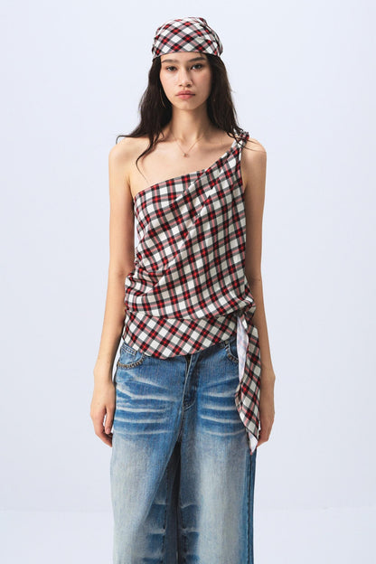 Plaid Sleeveless Top