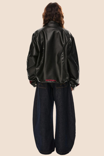 Racing Style Loose Biker Jacket