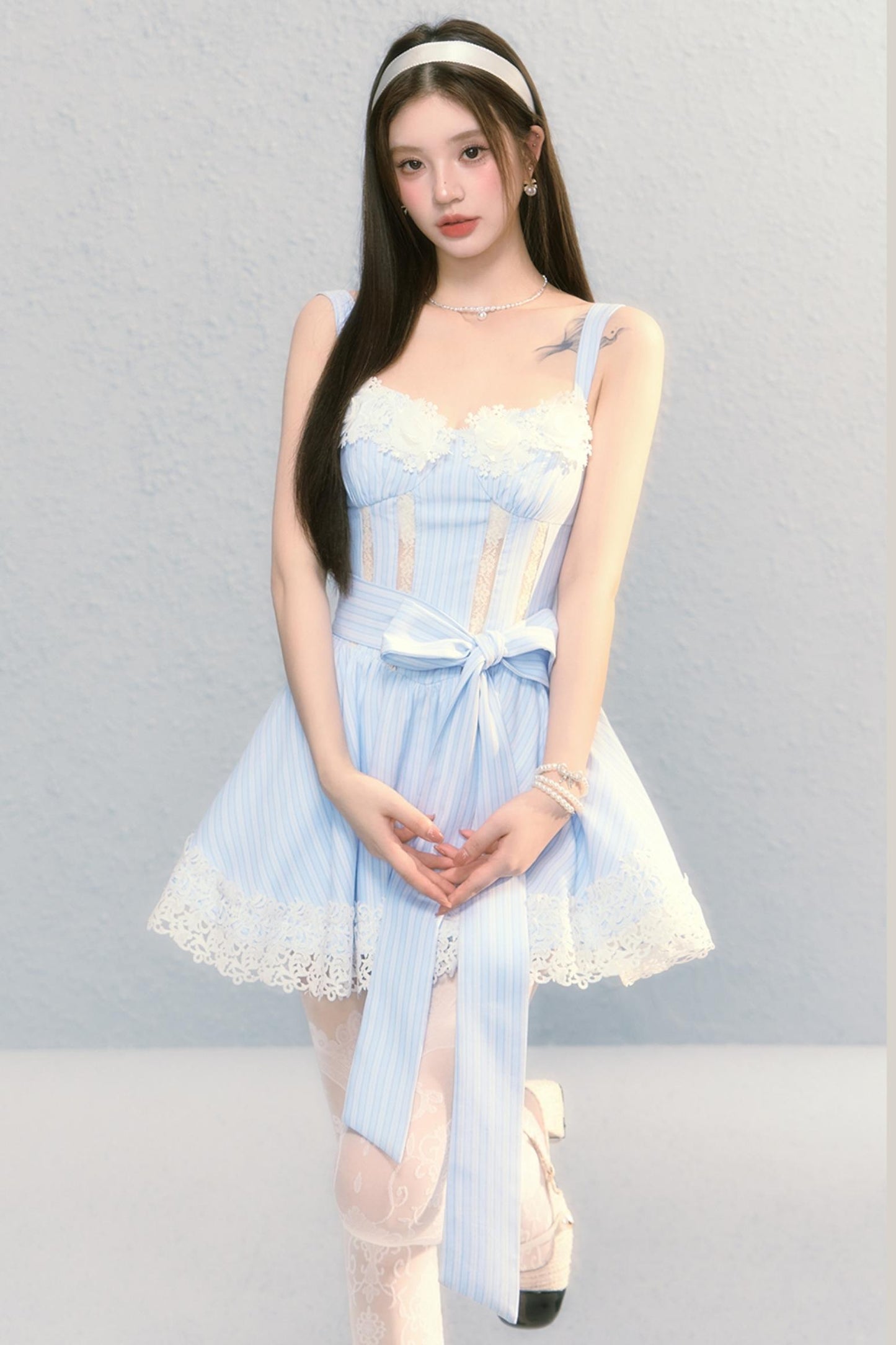 Slim Fluffy A-Line French Slip Dress