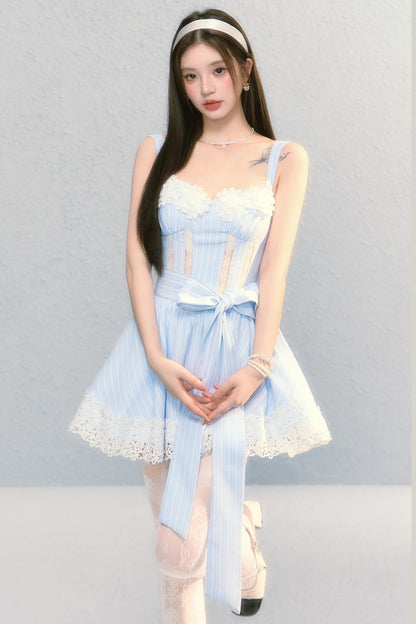 Slim Fluffy A-Line French Slip Dress