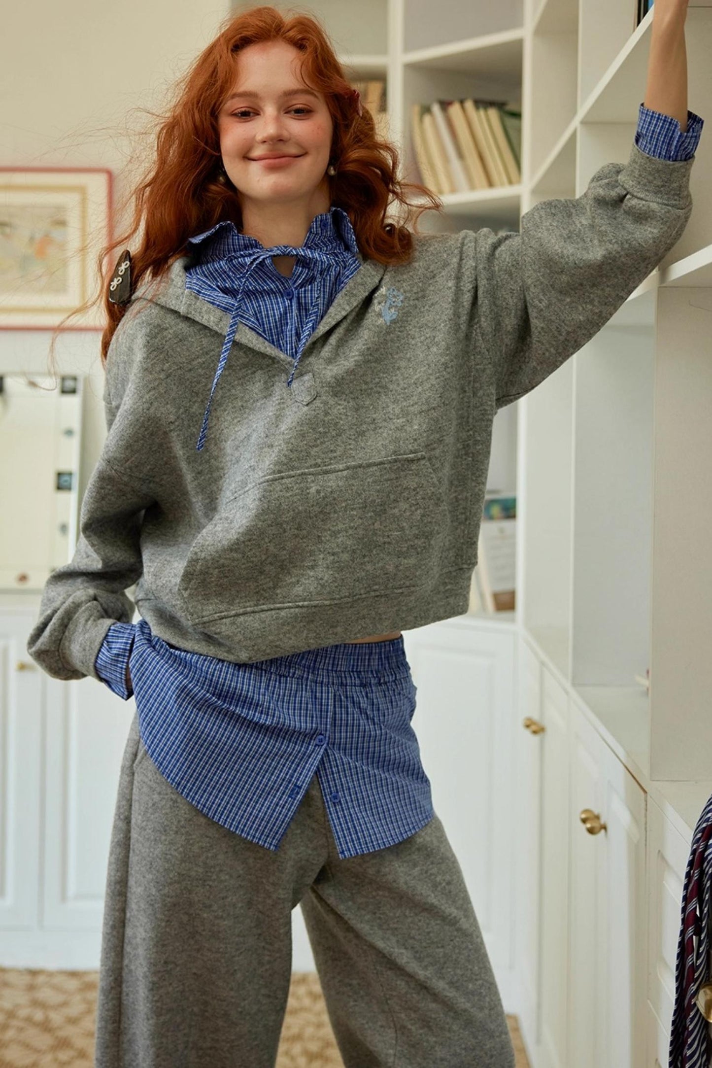 Plaid Mini Skirt Top With pants Set-Up