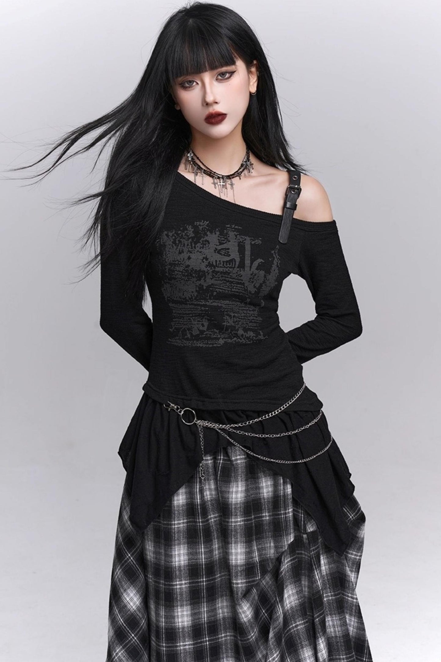 Black One Shoulder Top