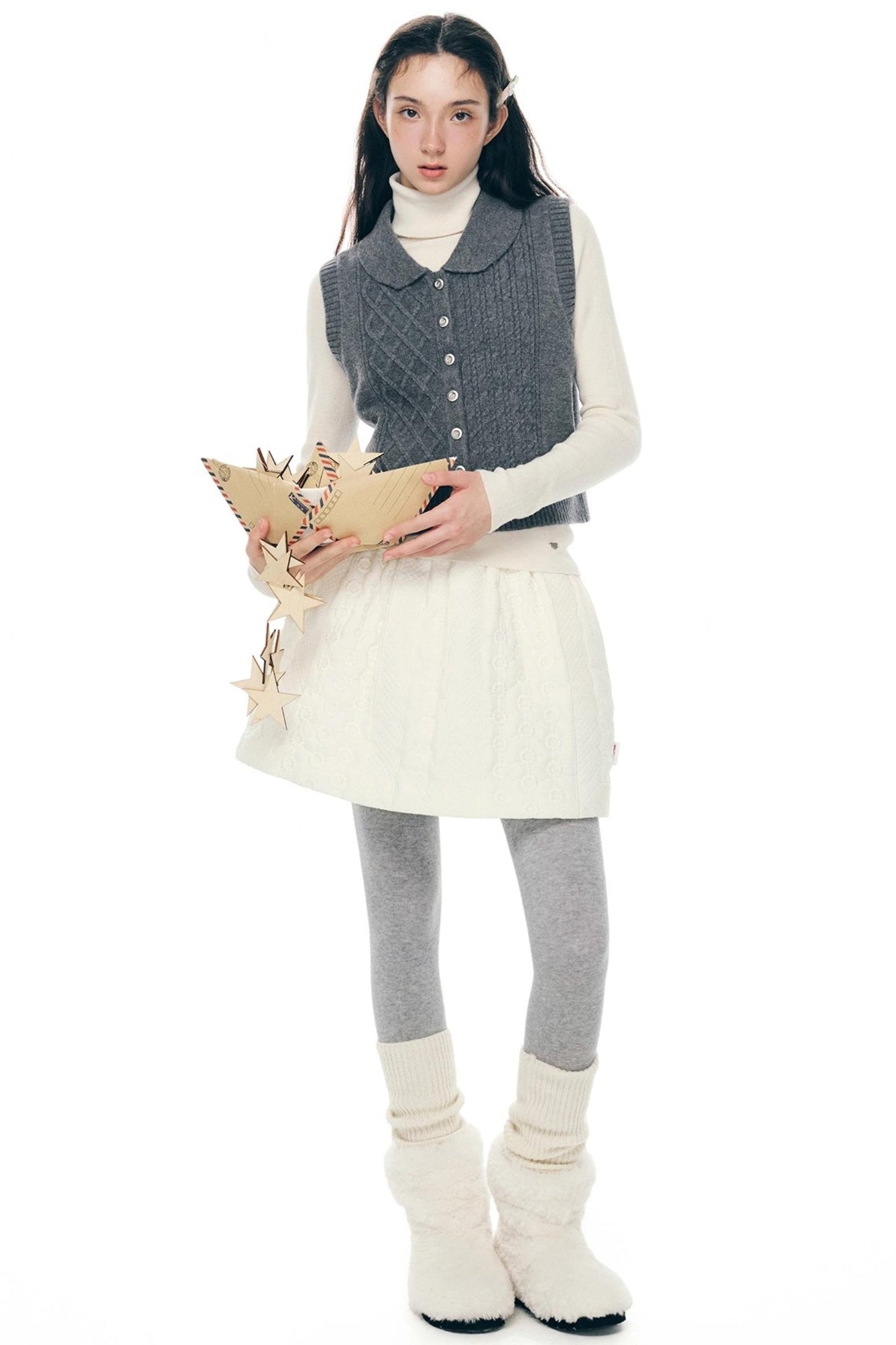 Love Color Notes Knitted Vest Jacket