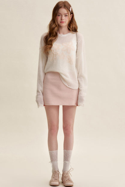 Colorful Mohair Floral Knit Sweater