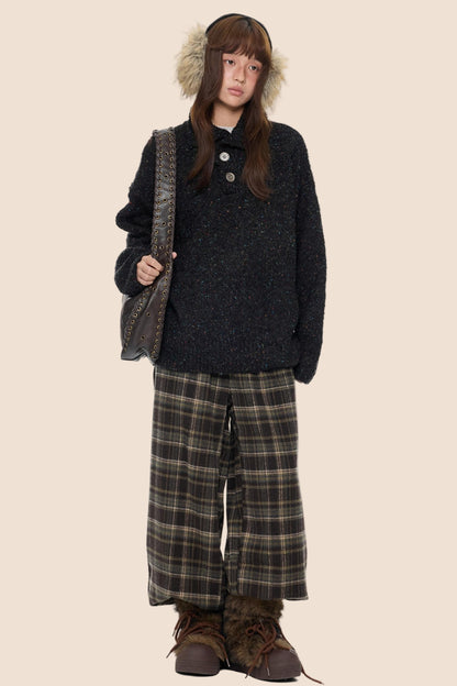 Stand-Up Vintage Sweater Jacket