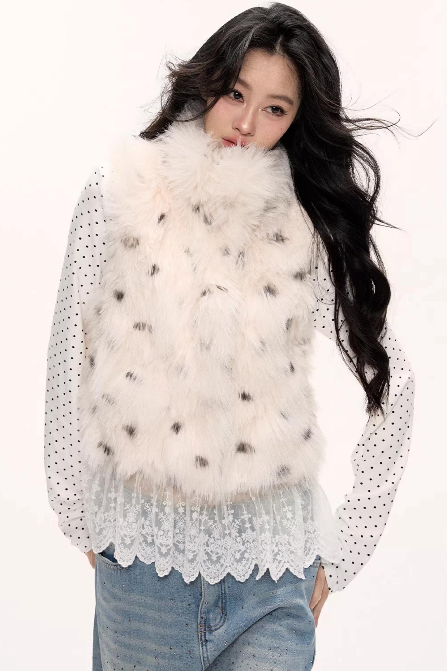 Fluffy Leopard Magic Fur Vest Jacket