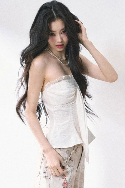 Eucalyptus White One-Shoulder Tank