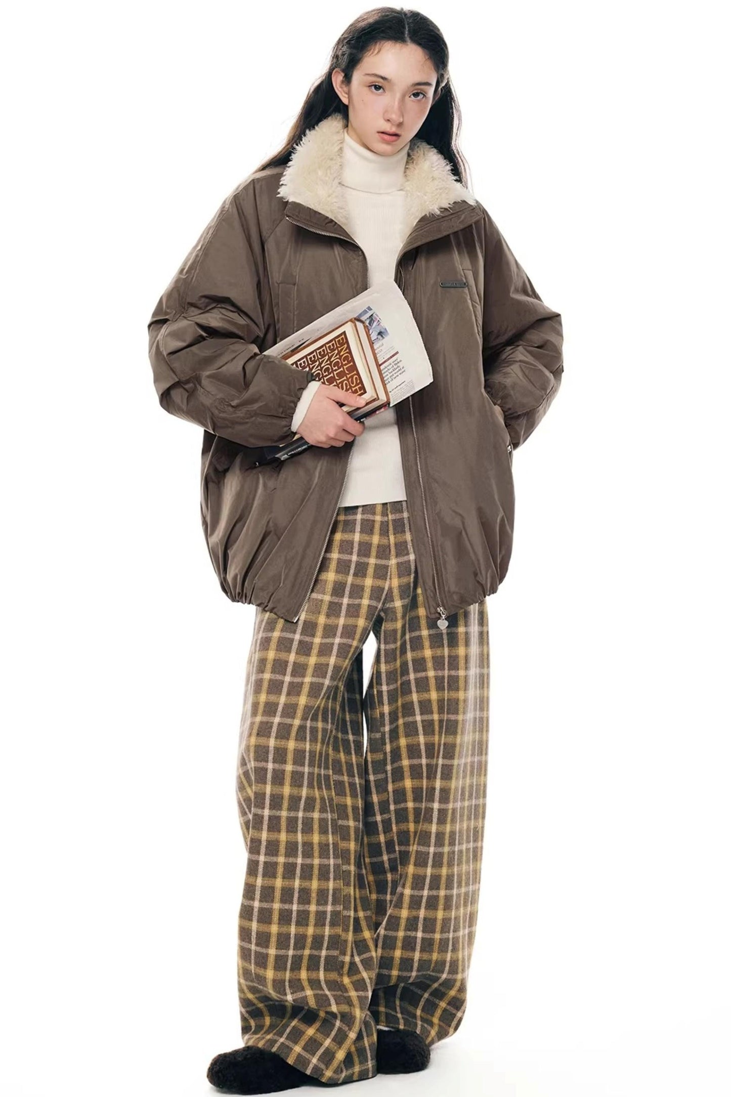 Cocoa Mousse Fur-Lined Jacket