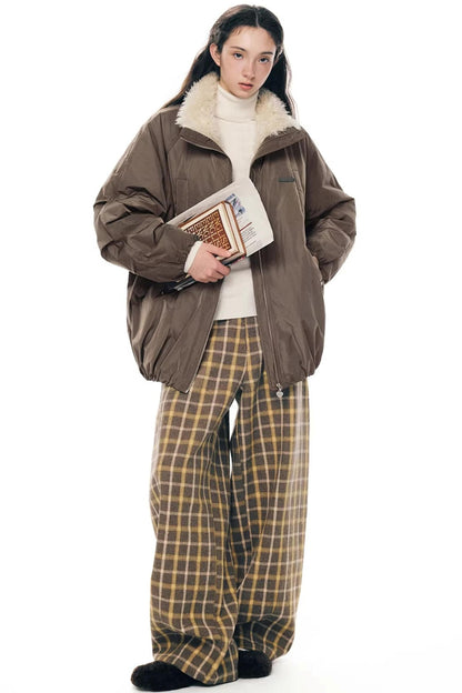 Cocoa Mousse Fur-Lined Jacket