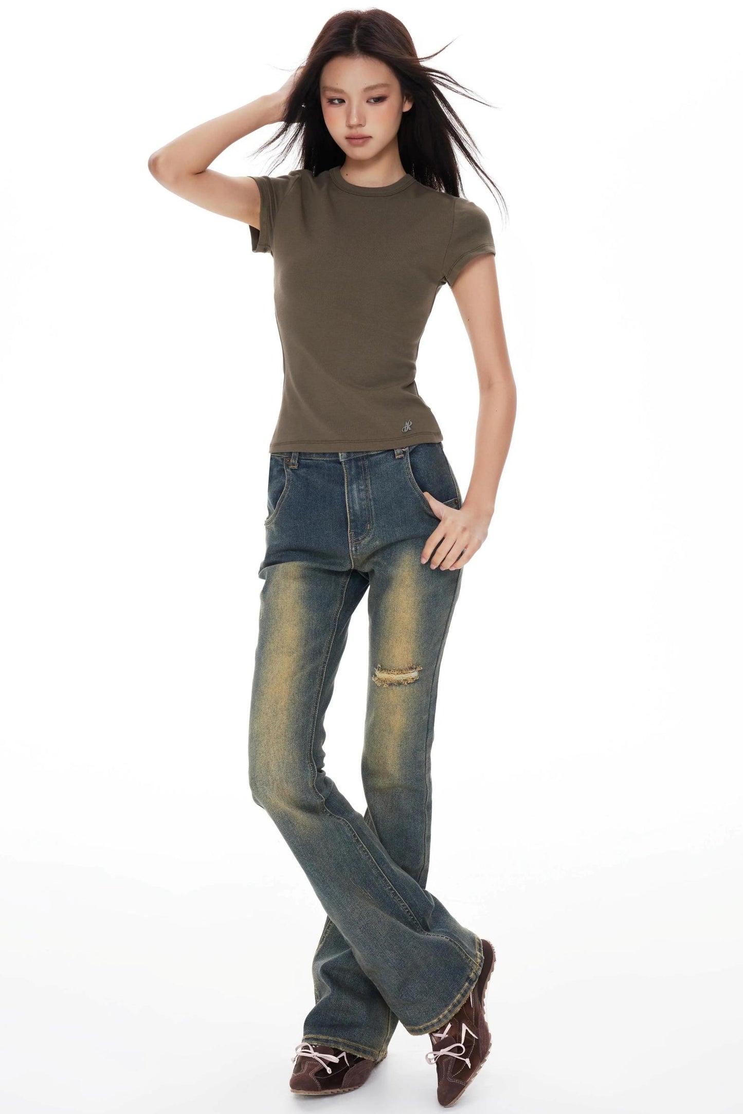 Micro-Flared Wide-Leg Jeans