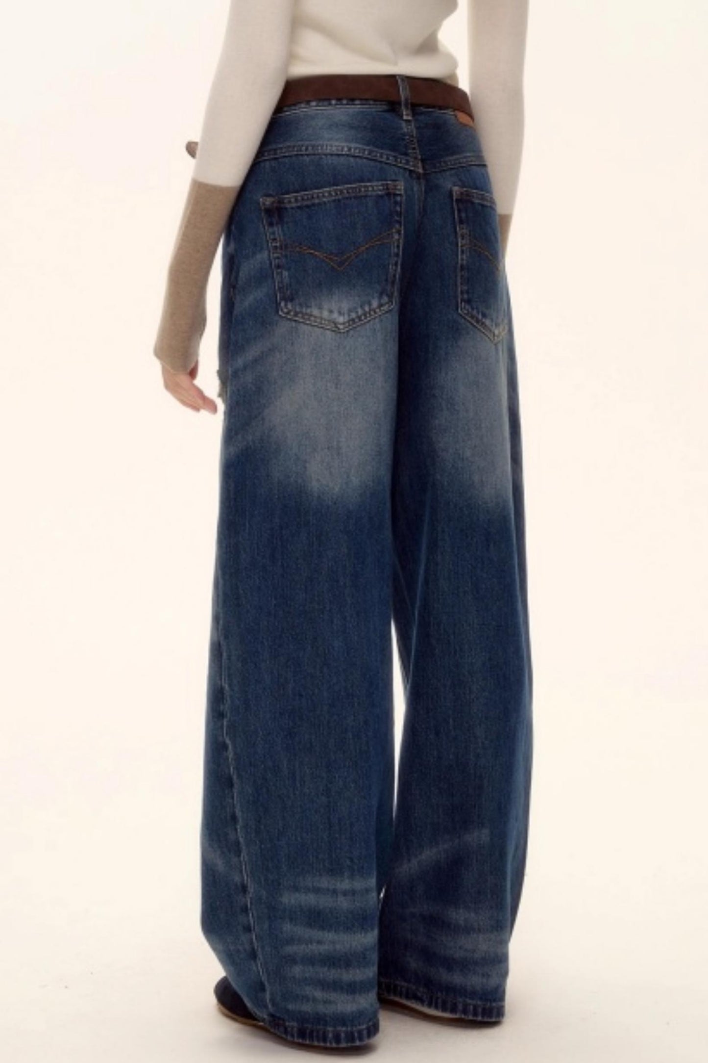Retro Washed Denim Pants