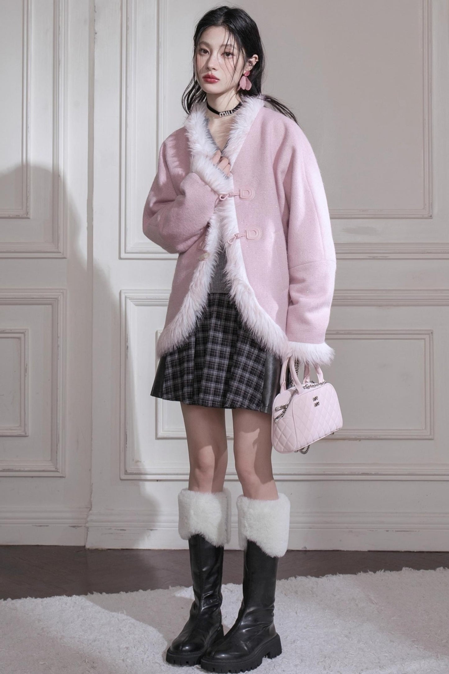 Snow Cherry Wool Coat