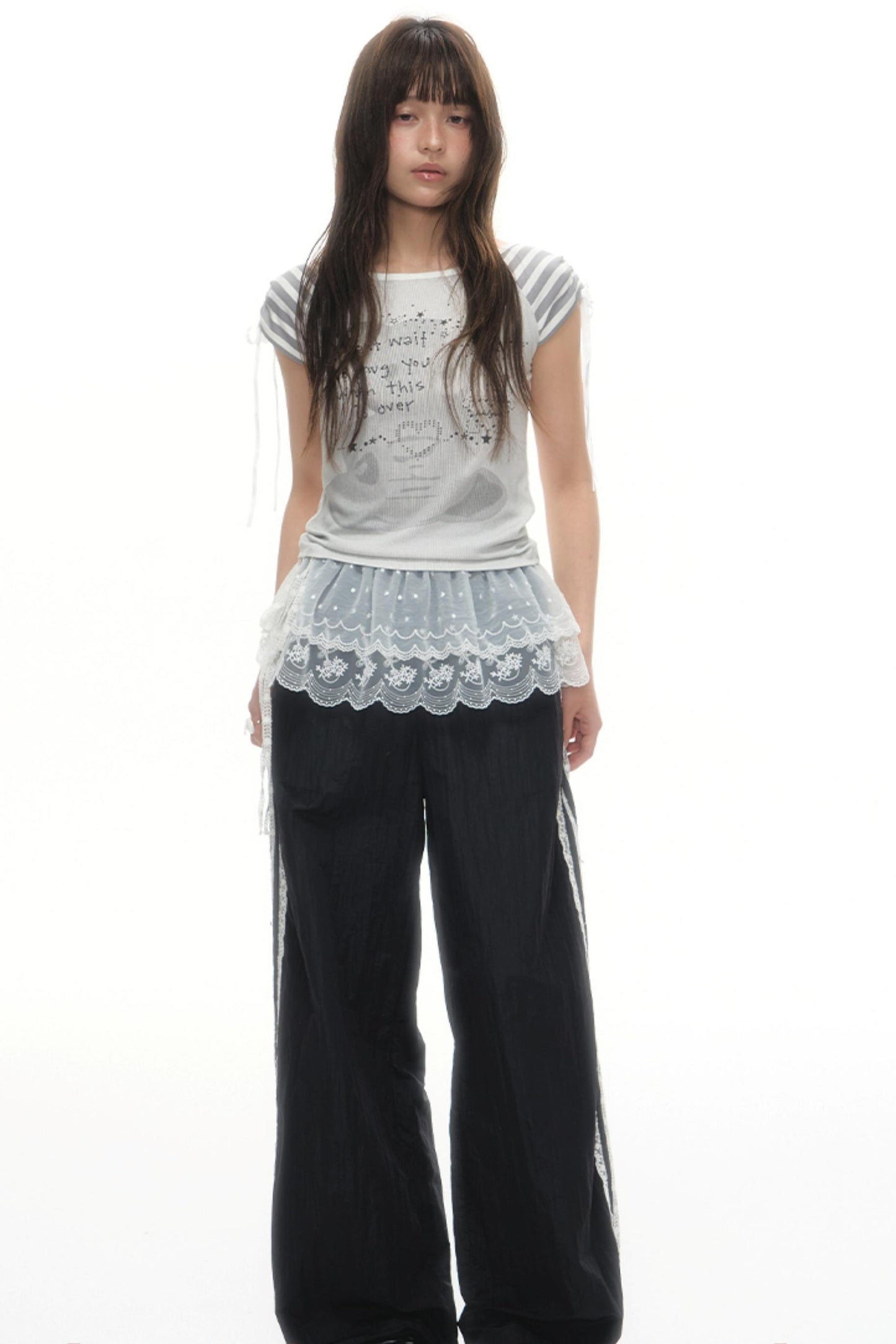 Wide-Leg Lace Summer Sweatpants