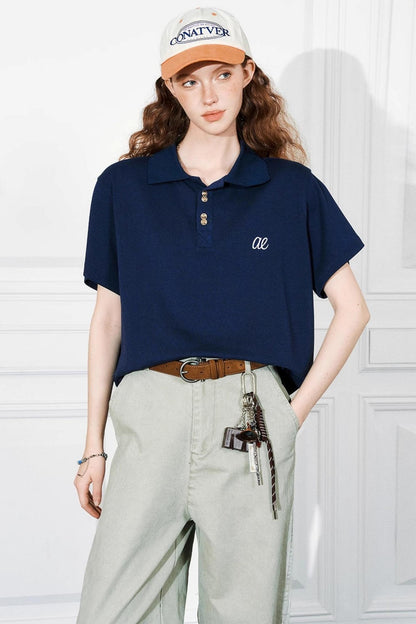 Embroidered Summer Polo Tee