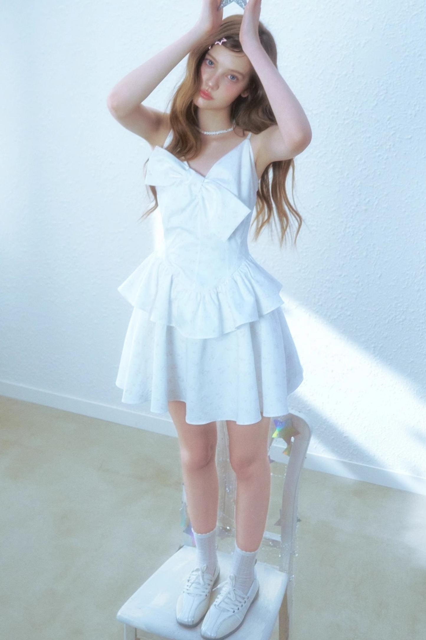 Floral Halter Poncho Dress