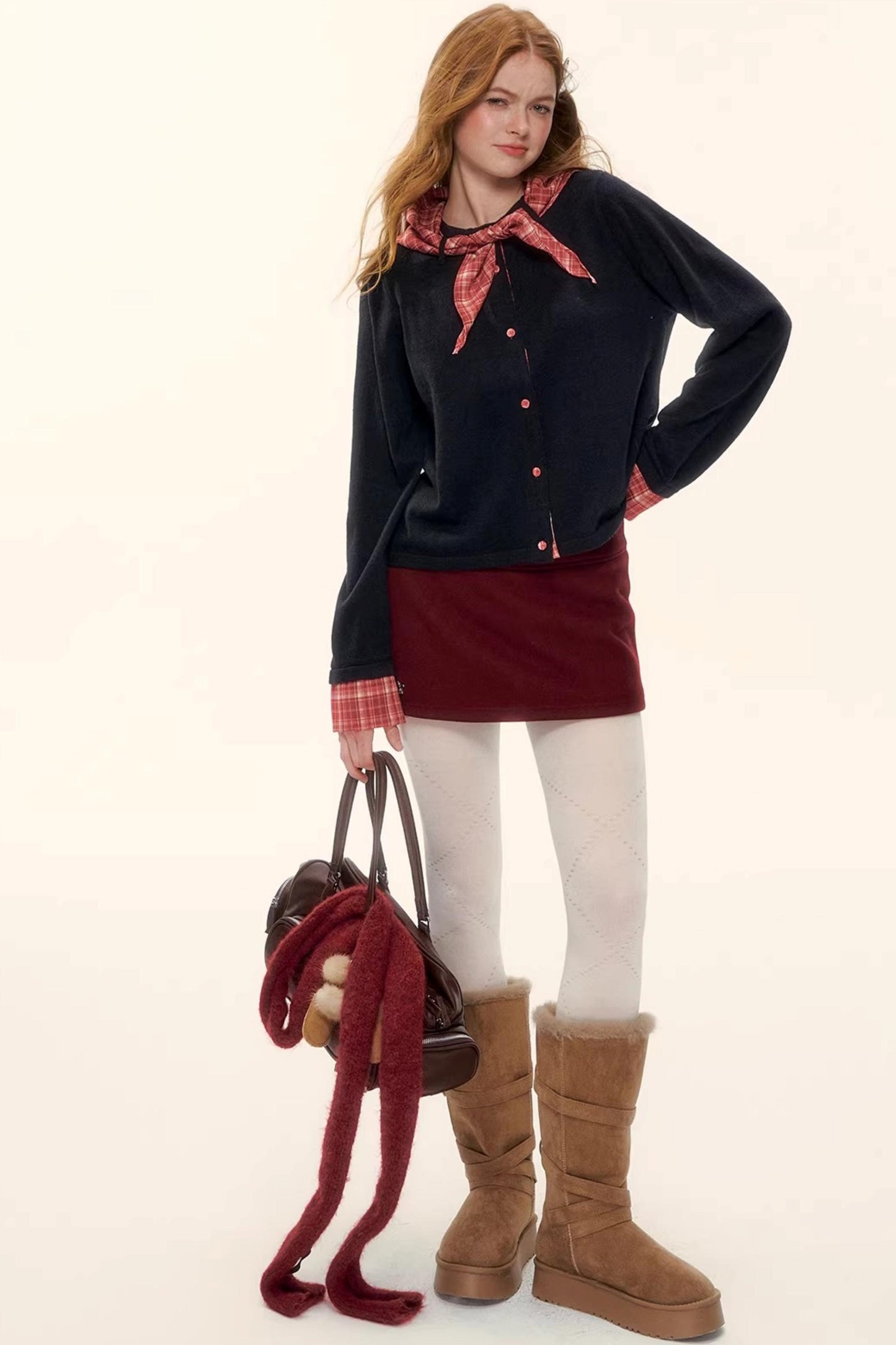 Wool Blend Plaid Sweater