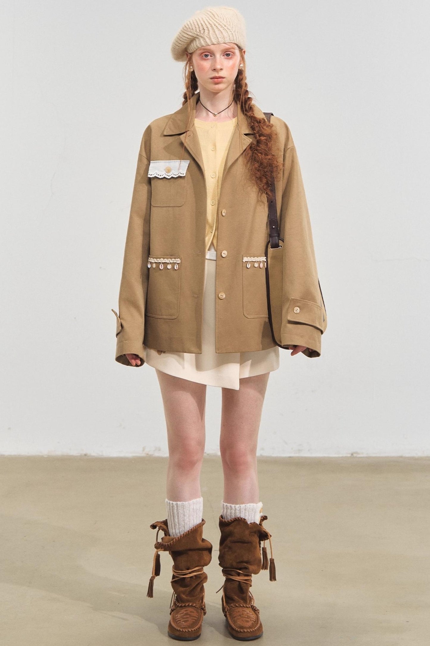 Fringed Shoulder Silhouette Coat