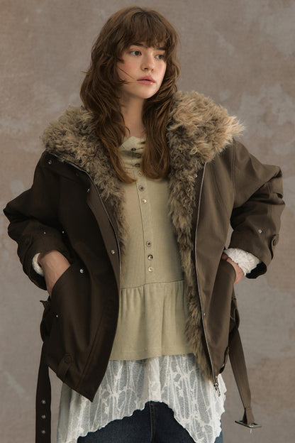 Time Traveler Fur Collar Jacket
