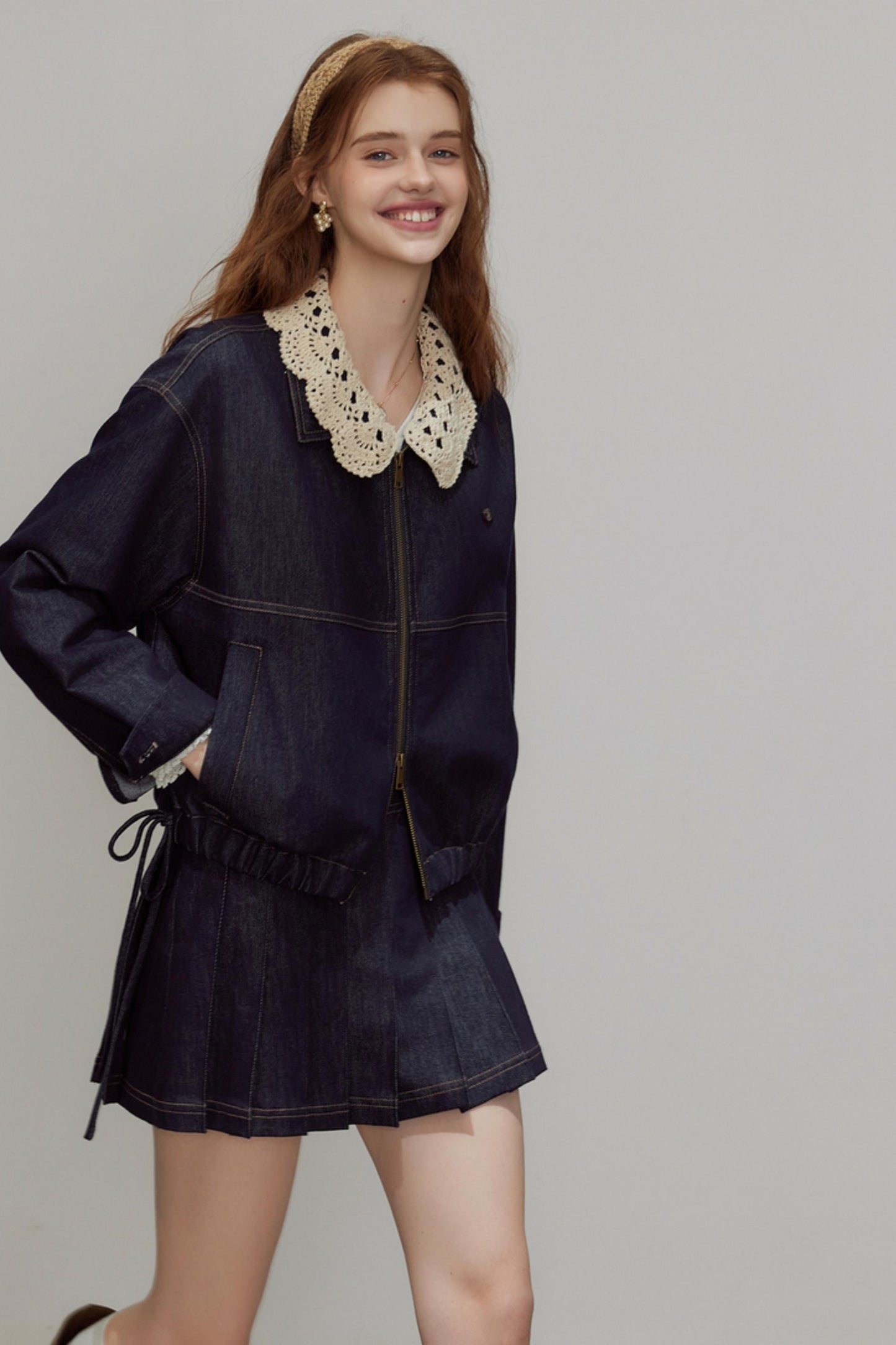 Autumn Lace Denim Jacket