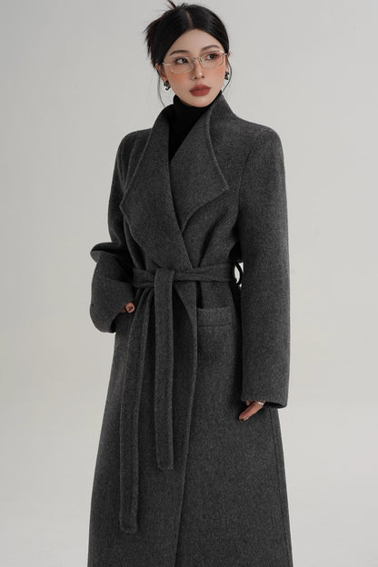Elegant Wool Bathrobe Coat