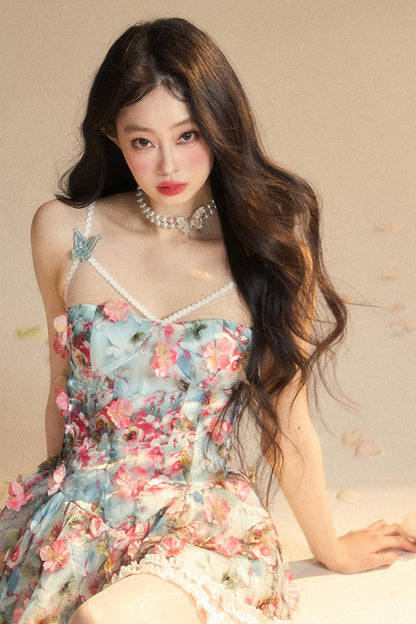 Vintage Floral Garter Dress