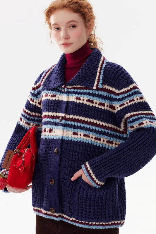 Pixelism Plaid Knit Jacket