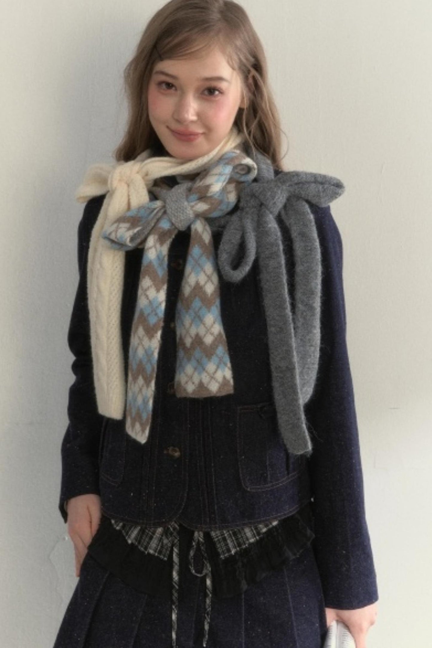 Retro Knitted Long Strip Scarf