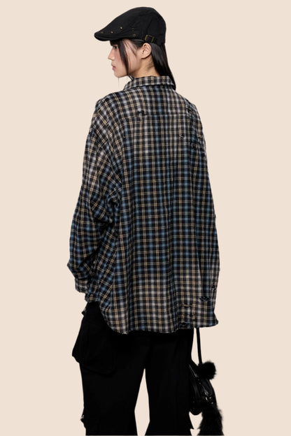 Plaid Gradient Retro Check Shirt