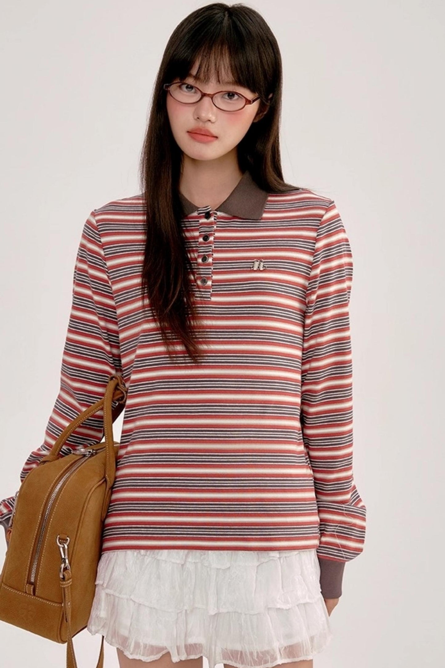 Retro Striped Polo Shirt