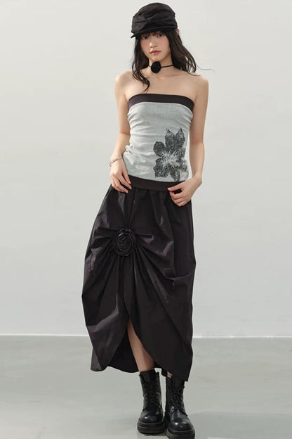 Mountain and Moon Pleated Skirt