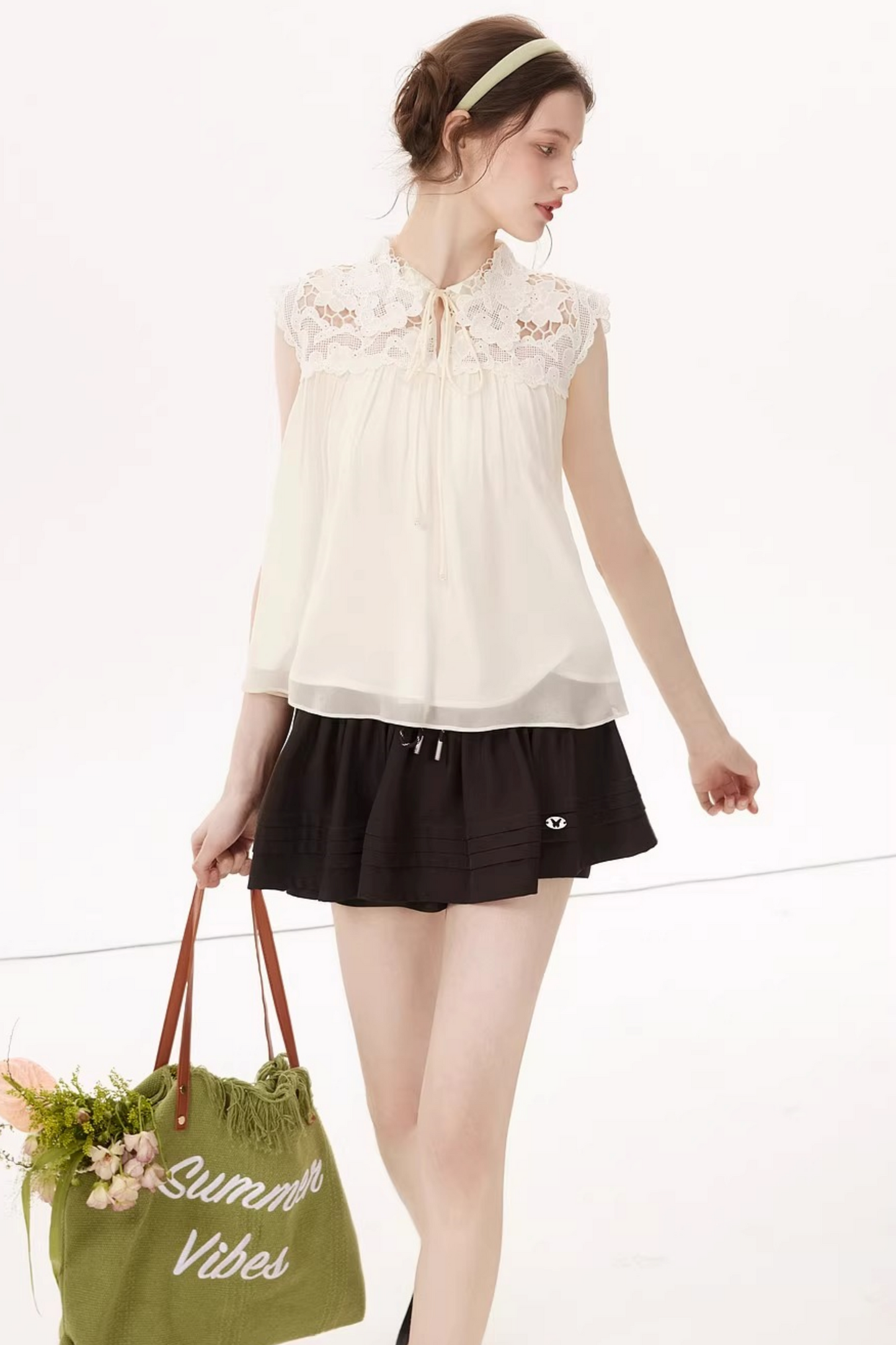Hollow Embroidery Lace Top