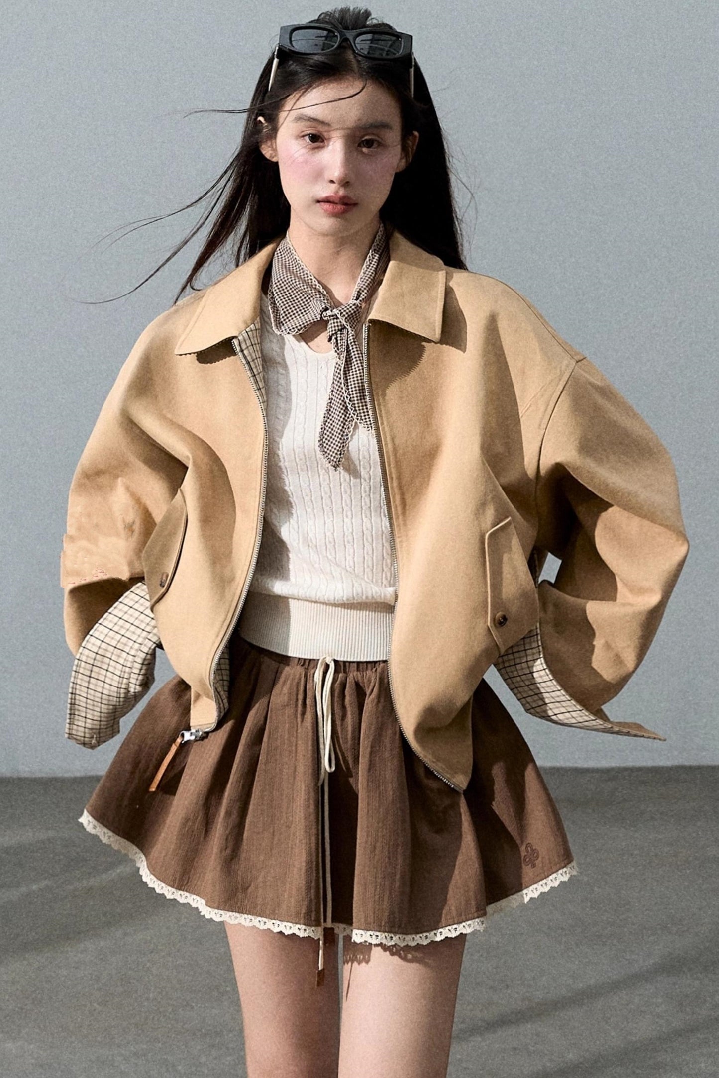 Lace Texture A-Line Skirt