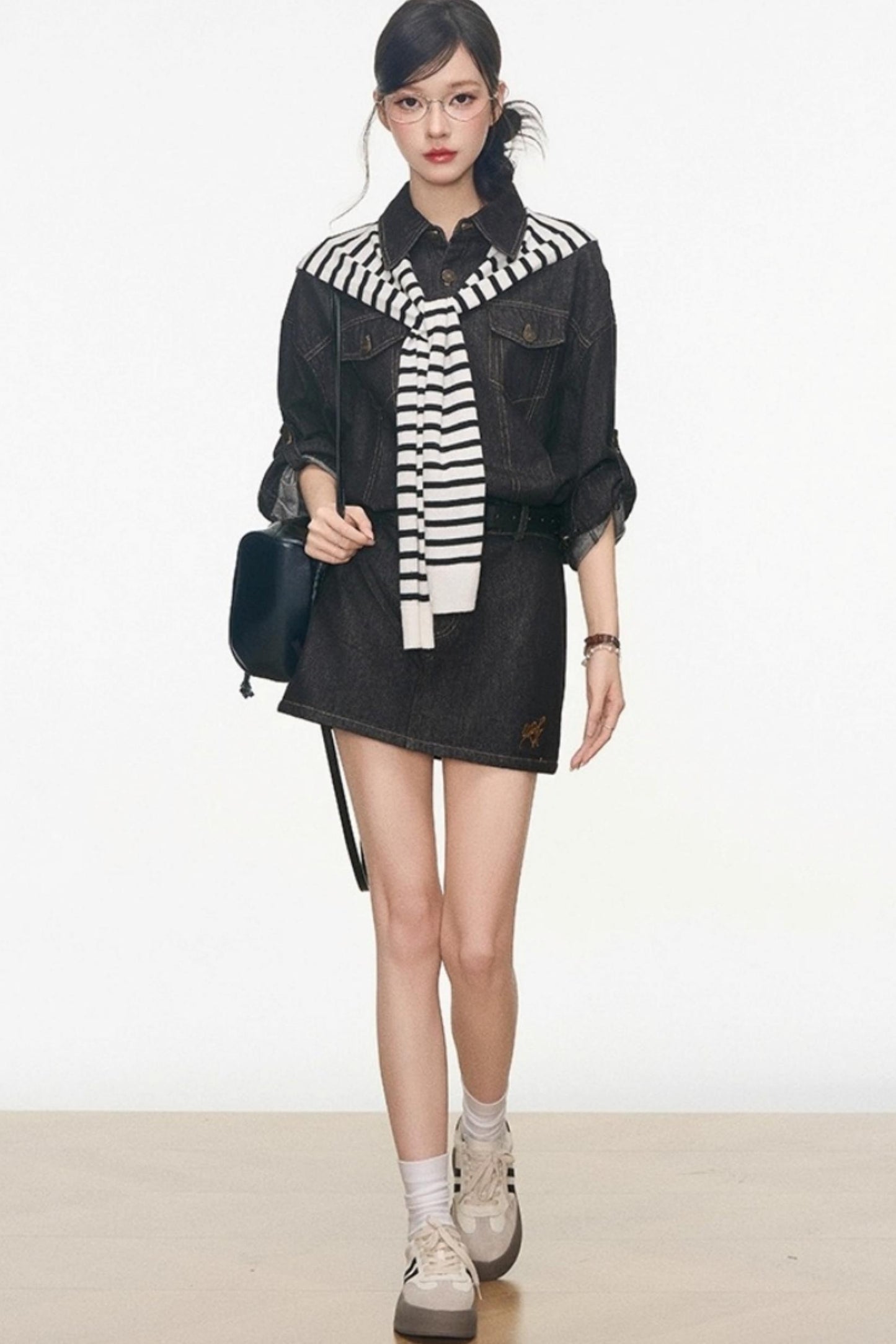 Volume Shoulder Long Shirt Set-Up