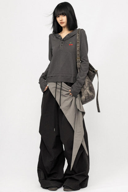 Autumn Striped Hooded Sweatshirt