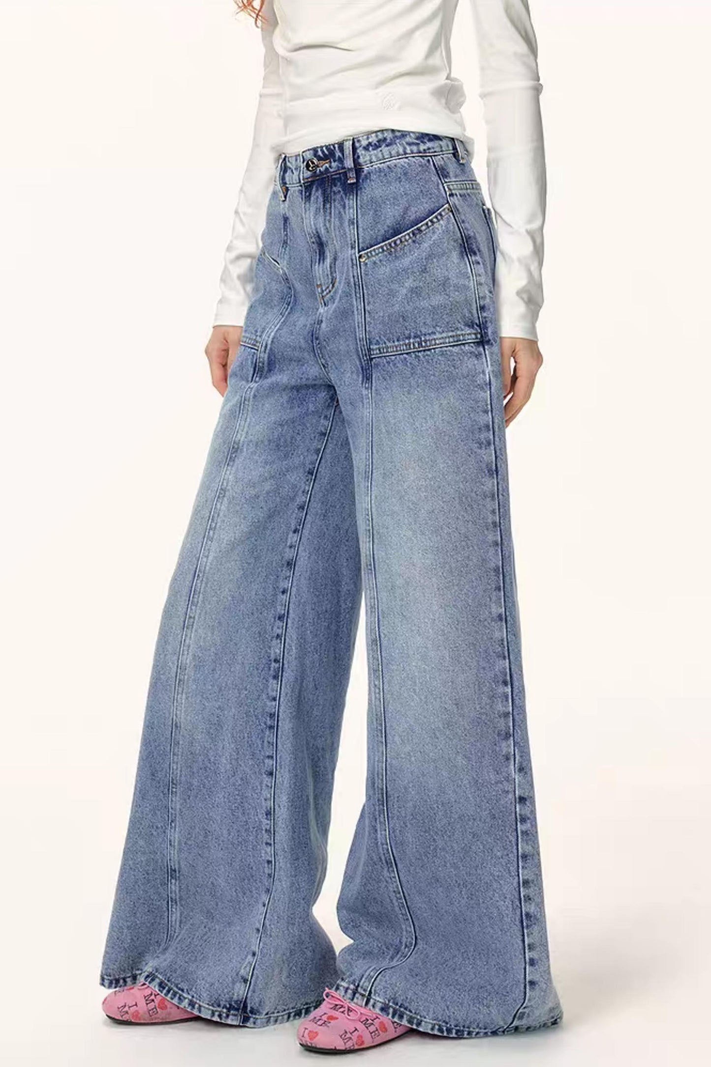 Chic High-Waisted Loose Jeans Pants