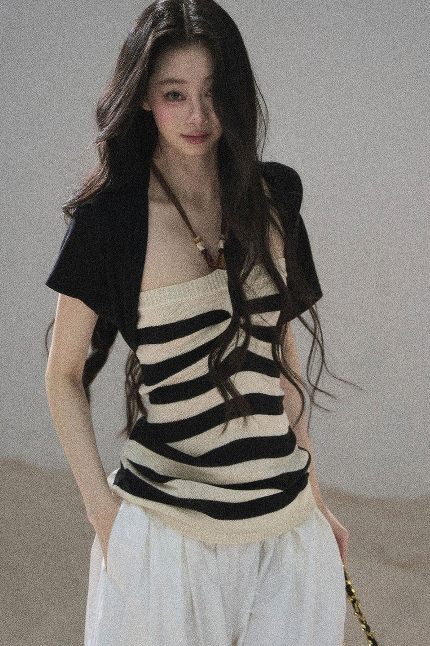 Flowing Twilight Striped Top Set