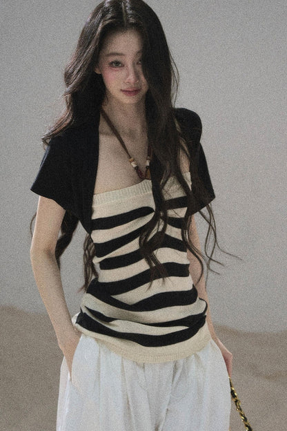 Flowing Twilight Striped Top Set